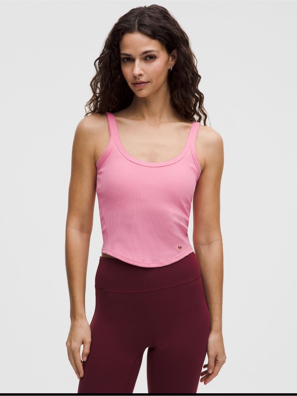 Nulu Rib Cropped Tank *Heart in Candy Cloud